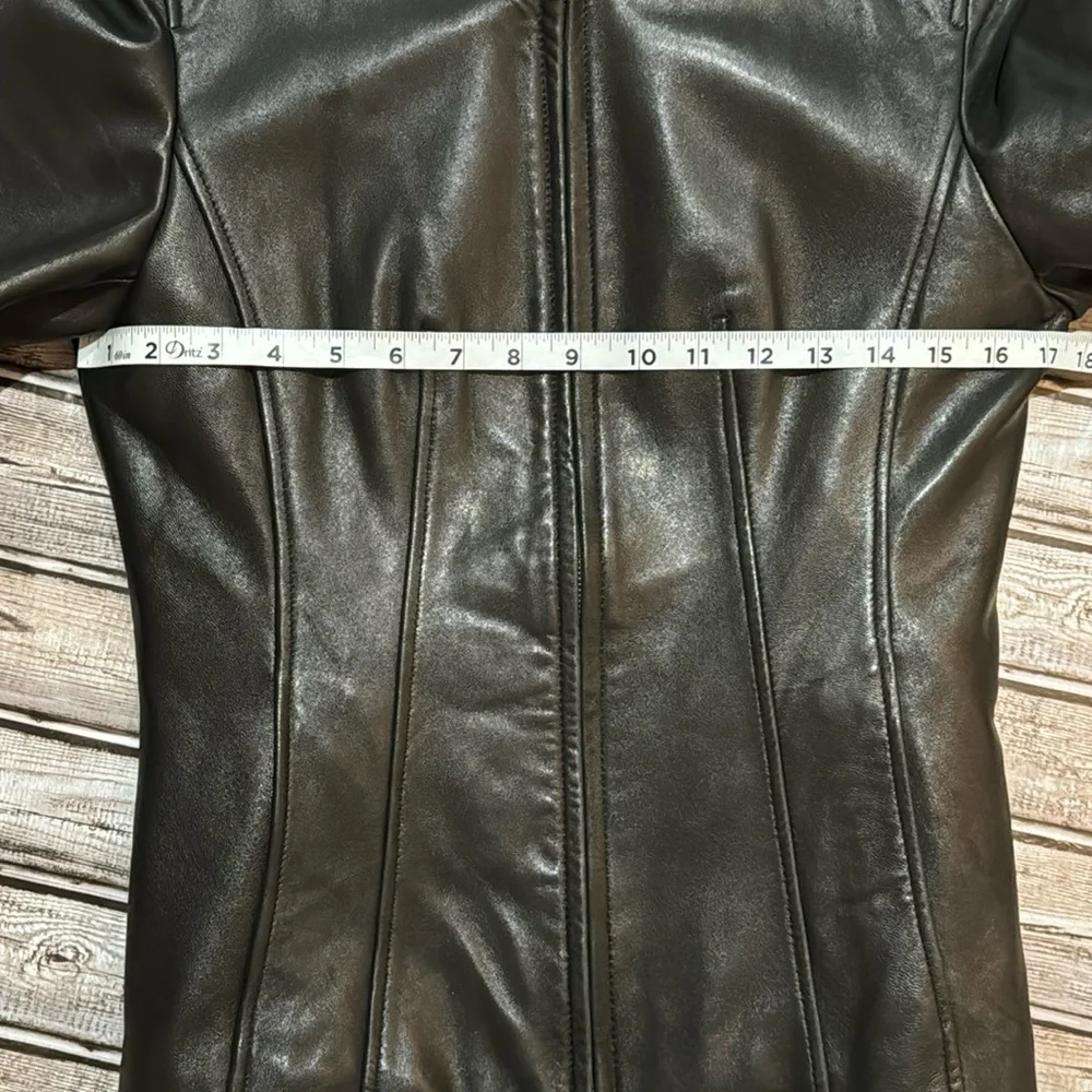 LNR Vintage Black Soft Leather Lined Pockets Zip Up Jacket Small - Picture 16 of 16